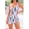 imageB2prity One Piece Swimdress Swimsuits for Women Tummy Control Swim Dresses Skirt V Neck Wrap Bathing SuitBlack white