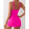 imageB2prity One Piece Swimdress Swimsuits for Women Tummy Control Swim Dresses Skirt V Neck Wrap Bathing SuitHot Pink