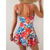 imageB2prity One Piece Swimdress Swimsuits for Women Tummy Control Swim Dresses Skirt V Neck Wrap Bathing SuitRed Floral