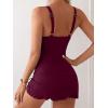 imageB2prity One Piece Swimdress Swimsuits for Women Tummy Control Swim Dresses Skirt V Neck Wrap Bathing SuitWine Red