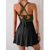 imageB2prity Womens One Piece Swimdress Swimsuit Tummy Control Swim Dress Modest Full Coverage Bathing Suit with SkirtArmy Green Black