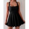 imageB2prity Womens One Piece Swimdress Swimsuit Tummy Control Swim Dress Modest Full Coverage Bathing Suit with SkirtBlack