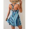 imageB2prity Womens One Piece Swimdress Swimsuit Tummy Control Swim Dress Modest Full Coverage Bathing Suit with SkirtBlue Irregular Stripes