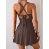 imageB2prity Womens One Piece Swimdress Swimsuit Tummy Control Swim Dress Modest Full Coverage Bathing Suit with SkirtCoffee