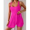 imageB2prity Womens One Piece Swimdress Swimsuit Tummy Control Swim Dress Modest Full Coverage Bathing Suit with SkirtHot Pink