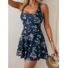 imageB2prity Womens One Piece Swimdress Swimsuit Tummy Control Swim Dress Modest Full Coverage Bathing Suit with SkirtNavy Blue Floral