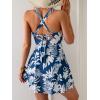 imageB2prity Womens One Piece Swimdress Swimsuit Tummy Control Swim Dress Modest Full Coverage Bathing Suit with SkirtNavy Blue Print