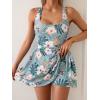 imageB2prity Womens One Piece Swimdress Swimsuit Tummy Control Swim Dress Modest Full Coverage Bathing Suit with SkirtPineapple and Flowers