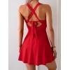 imageB2prity Womens One Piece Swimdress Swimsuit Tummy Control Swim Dress Modest Full Coverage Bathing Suit with SkirtRed