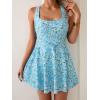 imageB2prity Womens One Piece Swimdress Swimsuit Tummy Control Swim Dress Modest Full Coverage Bathing Suit with SkirtTeal Floral