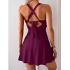 imageB2prity Womens One Piece Swimdress Swimsuit Tummy Control Swim Dress Modest Full Coverage Bathing Suit with SkirtWine Red