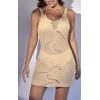 imageB2prity Womens Swimsuit Crochet Cover Up Knit Bikini Bathing Suit Swimwear Coverup Sleeveless V Neck Beach DressApricot