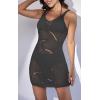 imageB2prity Womens Swimsuit Crochet Cover Up Knit Bikini Bathing Suit Swimwear Coverup Sleeveless V Neck Beach DressBlack