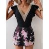 imageB2prity Womens One Piece Swim Dress Swimsuit Tummy Control Bathing Suit Skirt Ruffle V Neck Split SwimwearBlack pink Print
