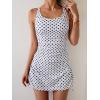 imageB2prity Tankini Swimsuit for Women Slimming Tummy Control Two Piece Bathing Suit Drawstring Swimwear Tank Top with SkirtBlack Dots