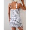 imageB2prity Tankini Swimsuit for Women Slimming Tummy Control Two Piece Bathing Suit Drawstring Swimwear Tank Top with SkirtBlack Dots
