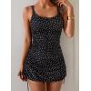 imageB2prity Tankini Swimsuit for Women Slimming Tummy Control Two Piece Bathing Suit Drawstring Swimwear Tank Top with SkirtBlack Polka Dot