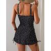 imageB2prity Tankini Swimsuit for Women Slimming Tummy Control Two Piece Bathing Suit Drawstring Swimwear Tank Top with SkirtBlack Polka Dot