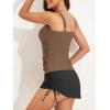 imageB2prity Tankini Swimsuit for Women Slimming Tummy Control Two Piece Bathing Suit Drawstring Swimwear Tank Top with SkirtBrown  Black