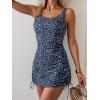 imageB2prity Tankini Swimsuit for Women Slimming Tummy Control Two Piece Bathing Suit Drawstring Swimwear Tank Top with SkirtDark Blue Dots