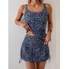 imageB2prity Tankini Swimsuit for Women Slimming Tummy Control Two Piece Bathing Suit Drawstring Swimwear Tank Top with SkirtDark Blue Dots