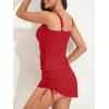 imageB2prity Tankini Swimsuit for Women Slimming Tummy Control Two Piece Bathing Suit Drawstring Swimwear Tank Top with SkirtRed