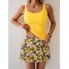 imageB2prity Tankini Swimsuit for Women Slimming Tummy Control Two Piece Bathing Suit Drawstring Swimwear Tank Top with SkirtYellow  Yellow Flowers