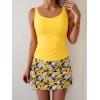 imageB2prity Tankini Swimsuit for Women Slimming Tummy Control Two Piece Bathing Suit Drawstring Swimwear Tank Top with SkirtYellow  Yellow Flowers