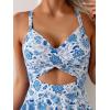 imageB2prity Women Cutout One Piece Skirt Swimsuit V Neck Wrap Tie Back Swimdress Tummy Control Bathing SuitsFlower10