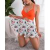 imageB2prity Women Cutout One Piece Skirt Swimsuit V Neck Wrap Tie Back Swimdress Tummy Control Bathing SuitsOrange print