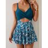 imageB2prity Women Cutout One Piece Skirt Swimsuit V Neck Wrap Tie Back Swimdress Tummy Control Bathing SuitsPrint 07