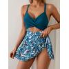imageB2prity Women Cutout One Piece Skirt Swimsuit V Neck Wrap Tie Back Swimdress Tummy Control Bathing SuitsPrint 07