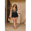 imageB2prity Womens Plus Size One Piece Swimsuit Tummy Control Swim Dress Slimming Mesh Sheer Sarong Wraps Bathing SuitArmy Green black