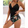 imageB2prity Halter Tankini Swimsuit for Women Tummy Control Two Piece Bathing Suit V Neck Swimwear with Shorts11