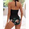 imageB2prity Halter Tankini Swimsuit for Women Tummy Control Two Piece Bathing Suit V Neck Swimwear with Shorts11