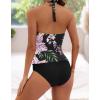 imageB2prity Halter Tankini Swimsuit for Women Tummy Control Two Piece Bathing Suit V Neck Swimwear with Shorts15