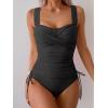 imageB2prity Tankini Swimsuits for Women Tummy Control Two Piece Bathing Suit High Waisted Wrap Swim Suit with Bottom SwimwearBlack