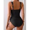 imageB2prity Tankini Swimsuits for Women Tummy Control Two Piece Bathing Suit High Waisted Wrap Swim Suit with Bottom SwimwearBlack