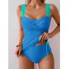 imageB2prity Tankini Swimsuits for Women Tummy Control Two Piece Bathing Suit High Waisted Wrap Swim Suit with Bottom SwimwearBlue  Mint Green