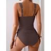 imageB2prity Tankini Swimsuits for Women Tummy Control Two Piece Bathing Suit High Waisted Wrap Swim Suit with Bottom SwimwearCoffee