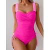 imageB2prity Tankini Swimsuits for Women Tummy Control Two Piece Bathing Suit High Waisted Wrap Swim Suit with Bottom SwimwearHot Pink  Light Pink