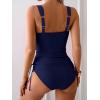 imageB2prity Tankini Swimsuits for Women Tummy Control Two Piece Bathing Suit High Waisted Wrap Swim Suit with Bottom SwimwearNavy Blue