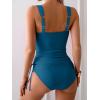 imageB2prity Tankini Swimsuits for Women Tummy Control Two Piece Bathing Suit High Waisted Wrap Swim Suit with Bottom SwimwearPeacock Blue
