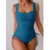 imageB2prity Tankini Swimsuits for Women Tummy Control Two Piece Bathing Suit High Waisted Wrap Swim Suit with Bottom SwimwearPeacock Blue