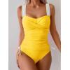 imageB2prity Tankini Swimsuits for Women Tummy Control Two Piece Bathing Suit High Waisted Wrap Swim Suit with Bottom SwimwearYellow  White