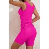 imageB2prity Tankini Swimsuits for Women Tummy Control Two Piece Bathing Suit Tank Top with Shorts Side Tie SwimwearHot Pink