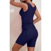 imageB2prity Tankini Swimsuits for Women Tummy Control Two Piece Bathing Suit Tank Top with Shorts Side Tie SwimwearNavy Blue