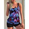 imageB2prity Tankini Bathing Suits for Women Tummy Control Two Piece Swimsuits Blouson Floral Print Swim Tank Top with Boy Shorts09