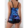 imageB2prity Tankini Bathing Suits for Women Tummy Control Two Piece Swimsuits Blouson Floral Print Swim Tank Top with Boy Shorts09