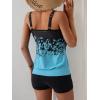 imageB2prity Tankini Bathing Suits for Women Tummy Control Two Piece Swimsuits Blouson Floral Print Swim Tank Top with Boy ShortsLight Blue Print  Black